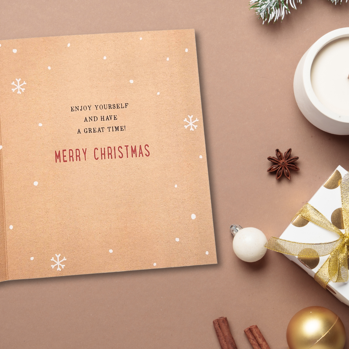 Nephew Christmas Card - Kraft Reindeers