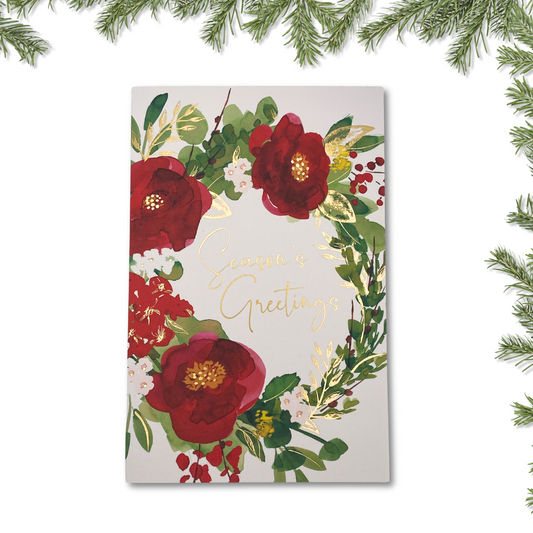 Open Christmas Card - Festive Garland