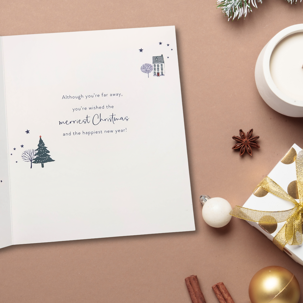 Across The Miles Christmas Card - Golden Sleigh