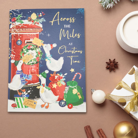 Across The Miles Christmas Card - Signature Geese & Postbox