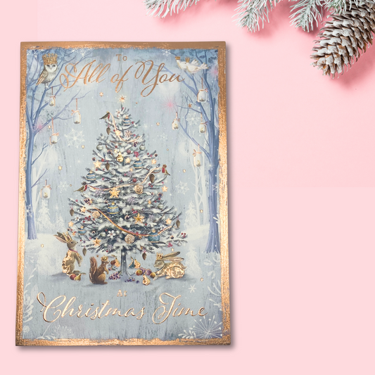 To All Of You Christmas Card - Woodland Tree