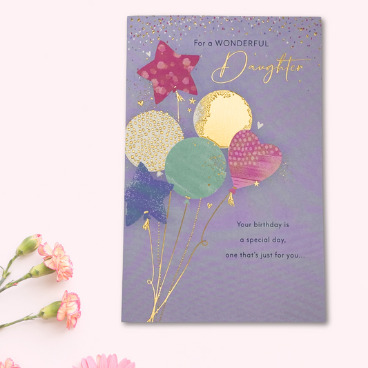 Daughter Birthday Card - Simply Traditional Balloons