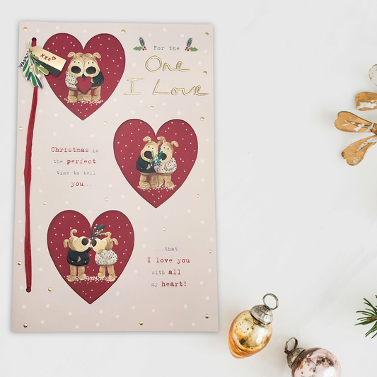 One I Love Christmas Card - Boofle Bears With All My Heart