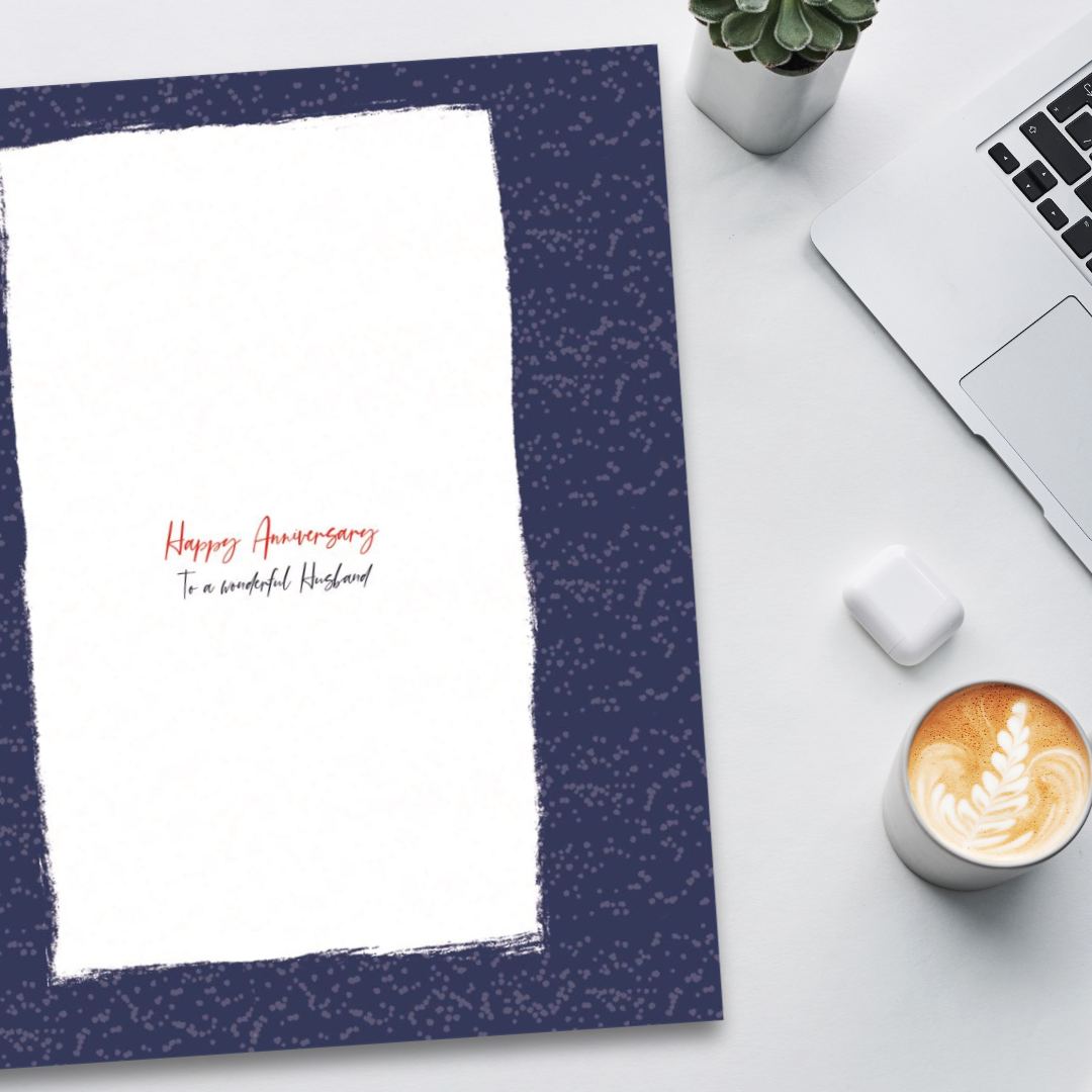 Husband Anniversary Card - Boxed Foiled Hearts