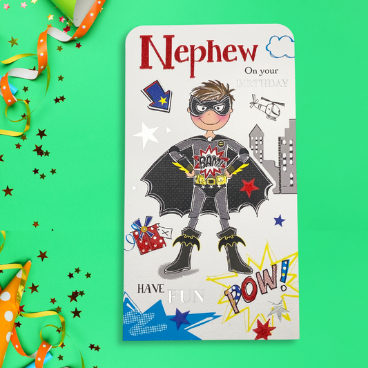 Nephew Birthday Card - Twingles Superhero