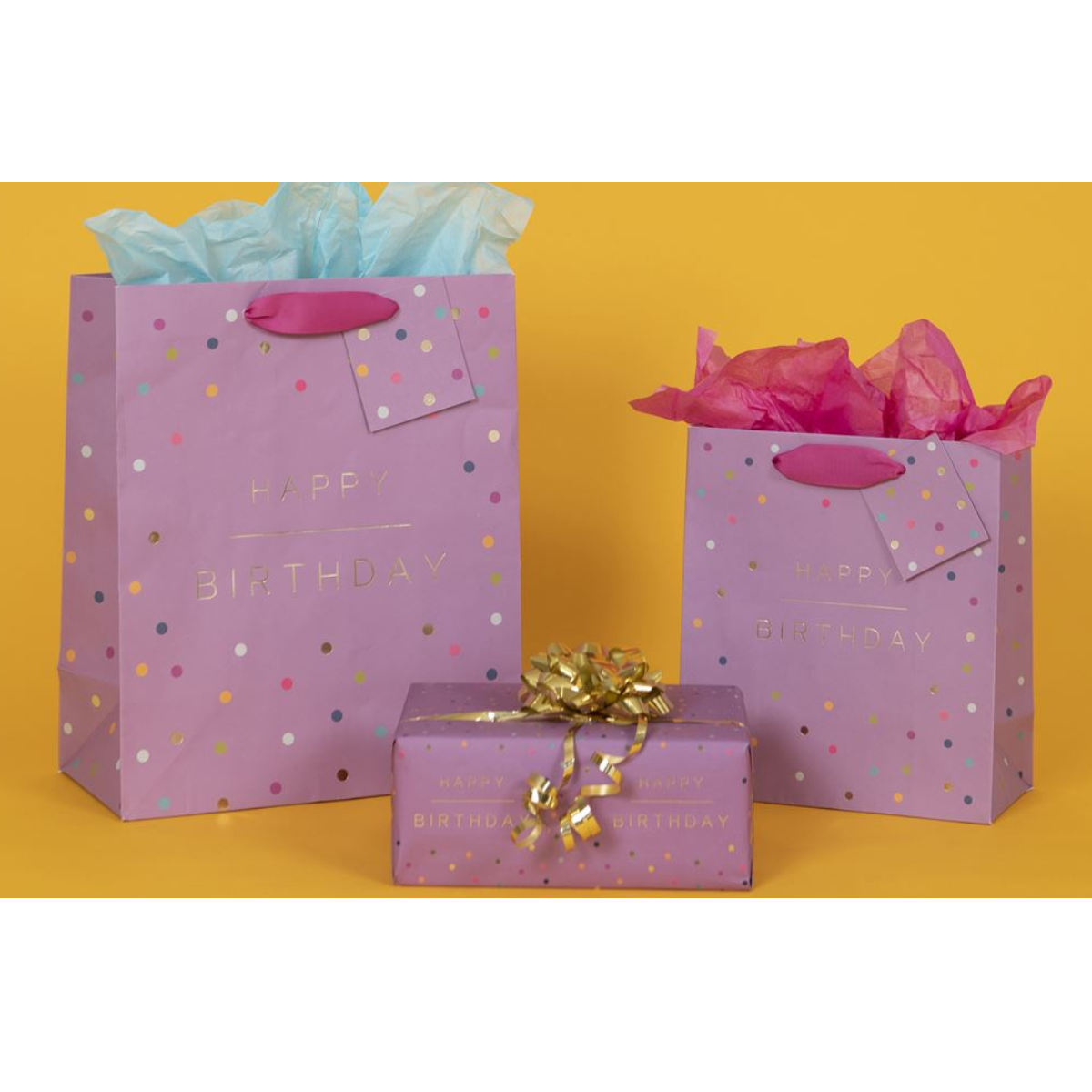 Gift Bag Large - Purple Spots