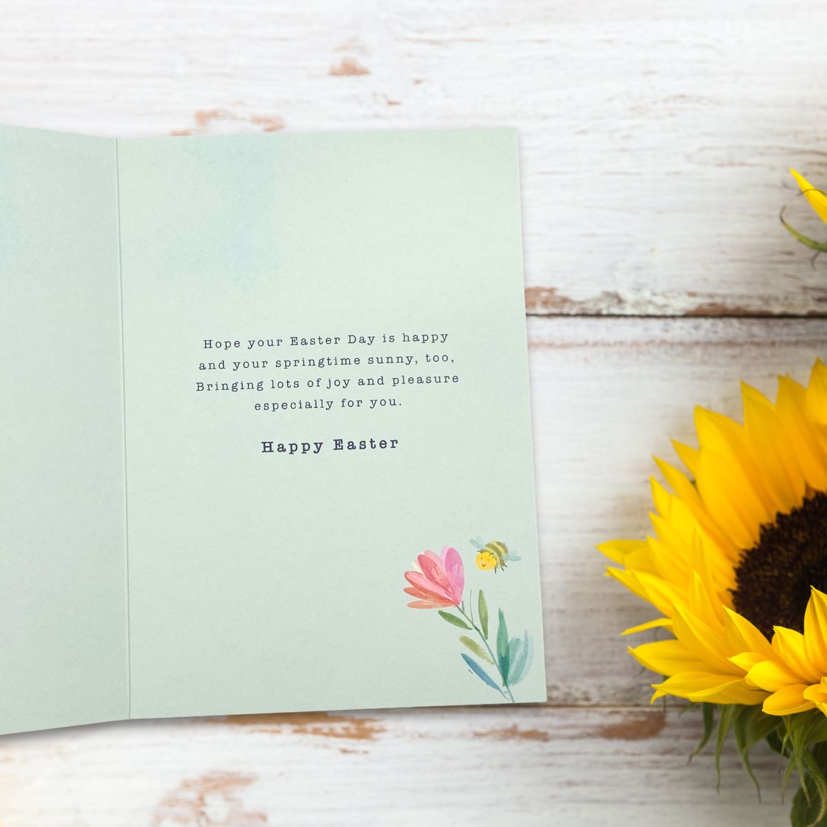 Open Easter Card - Flowers & Bees