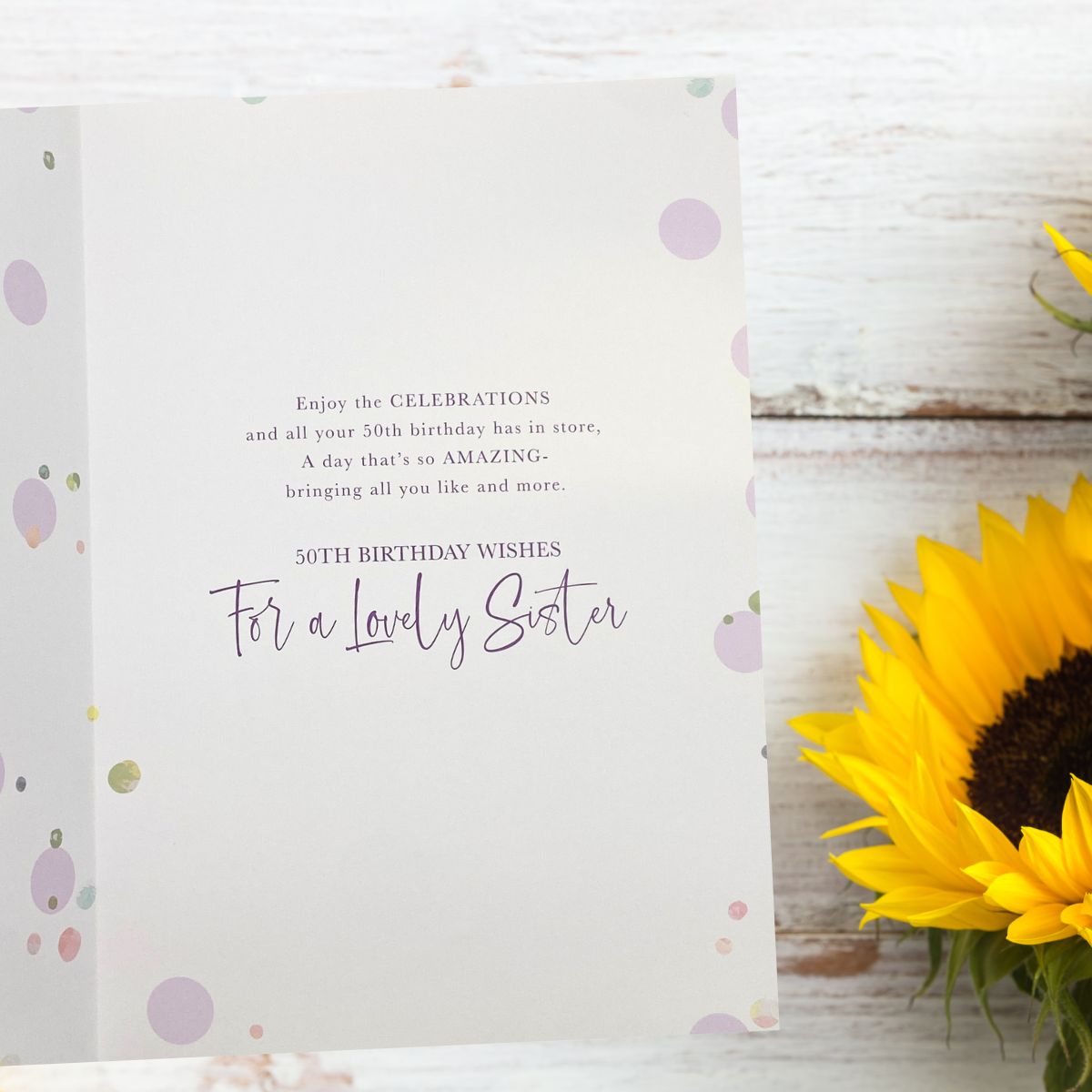 Sister 50th Birthday Card - Floral Gifts