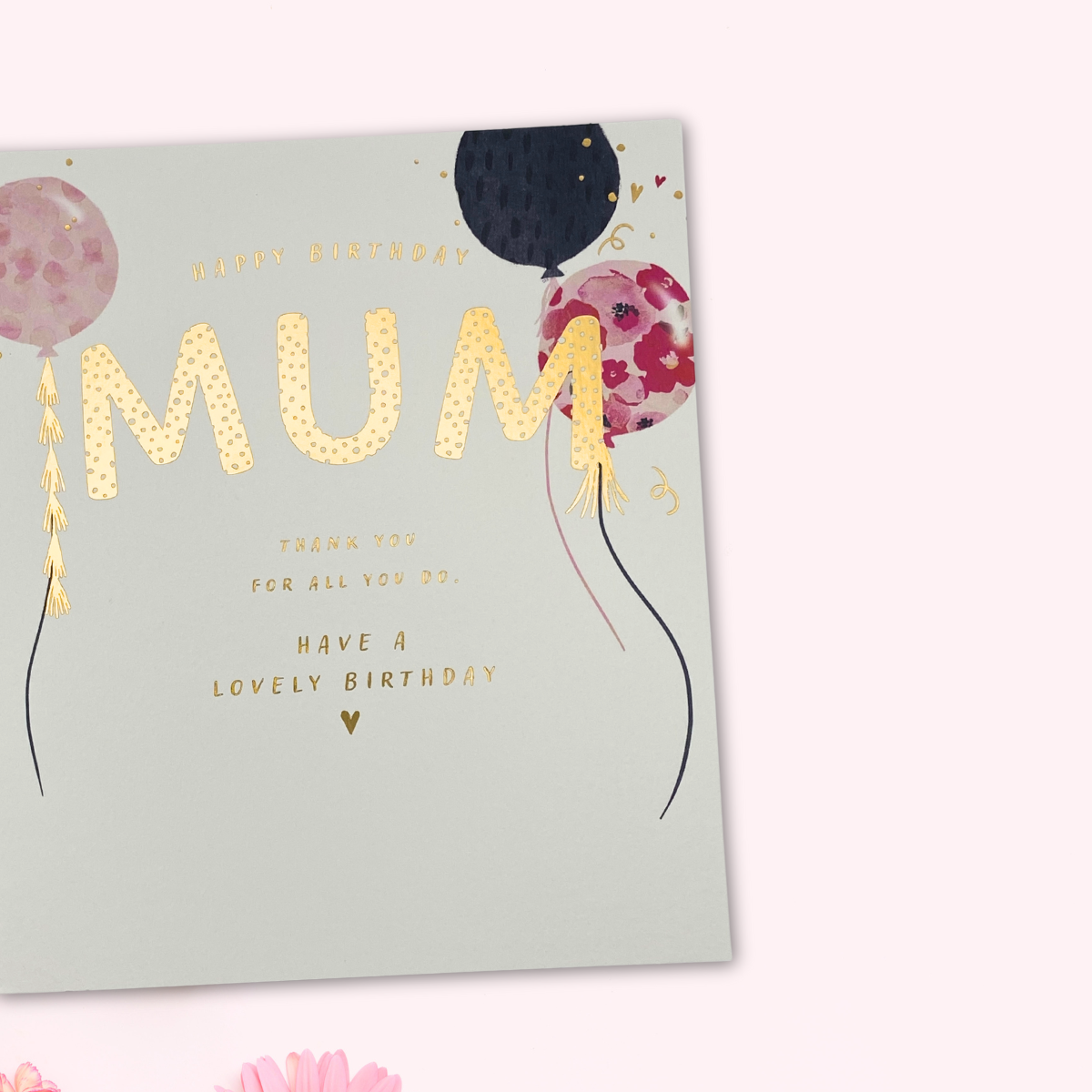 Mum Birthday Card - Cake, Gifts & Balloons