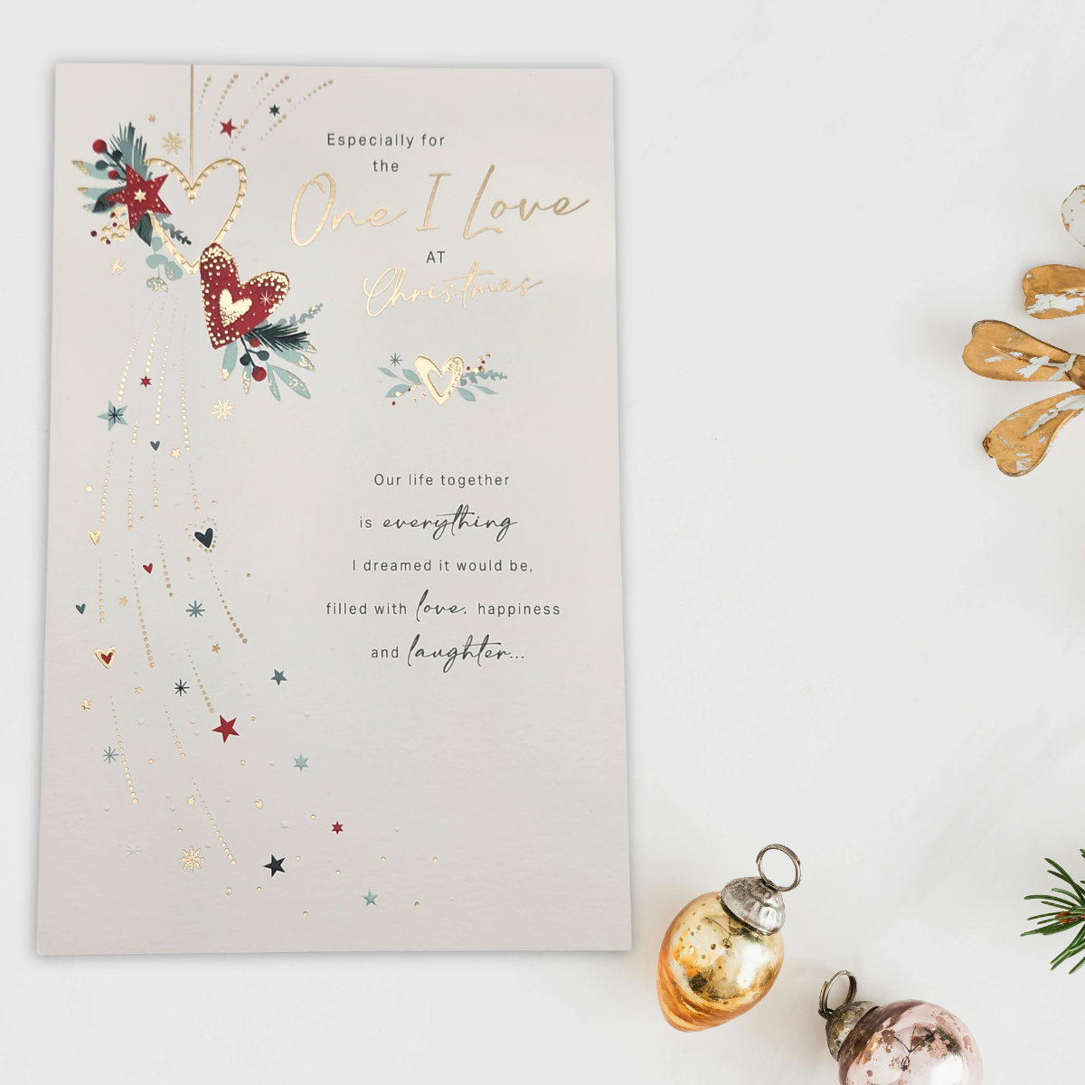 One I Love Large Christmas Card - Daydreams Hearts