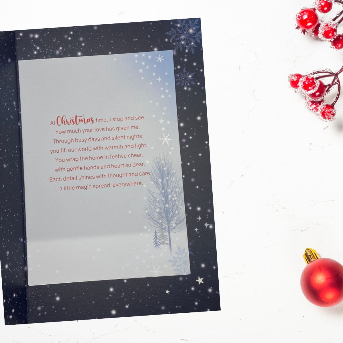 Wife Large Christmas Card - Grace Lady In Red