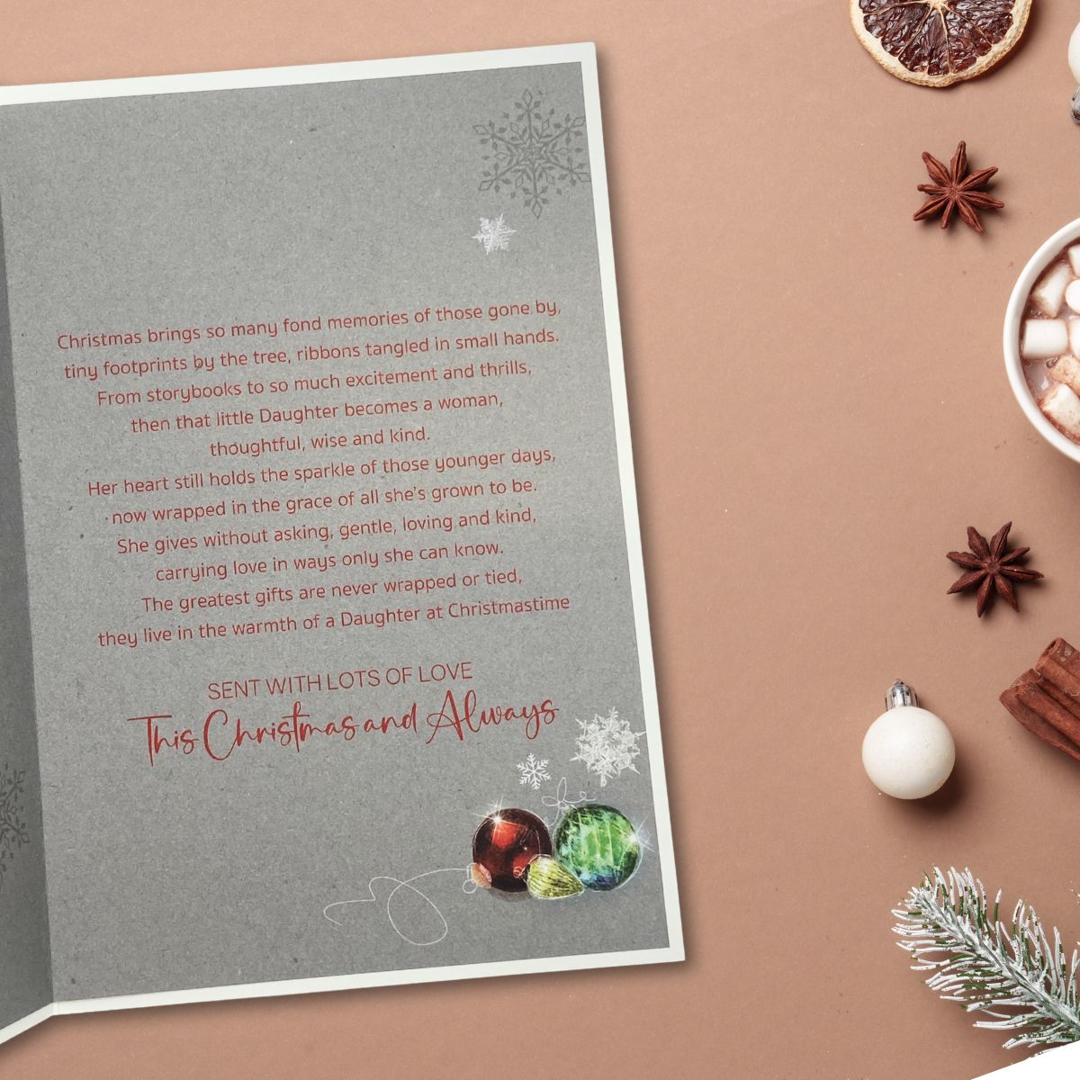 Daughter Christmas Card - Festive Gin Cocktail