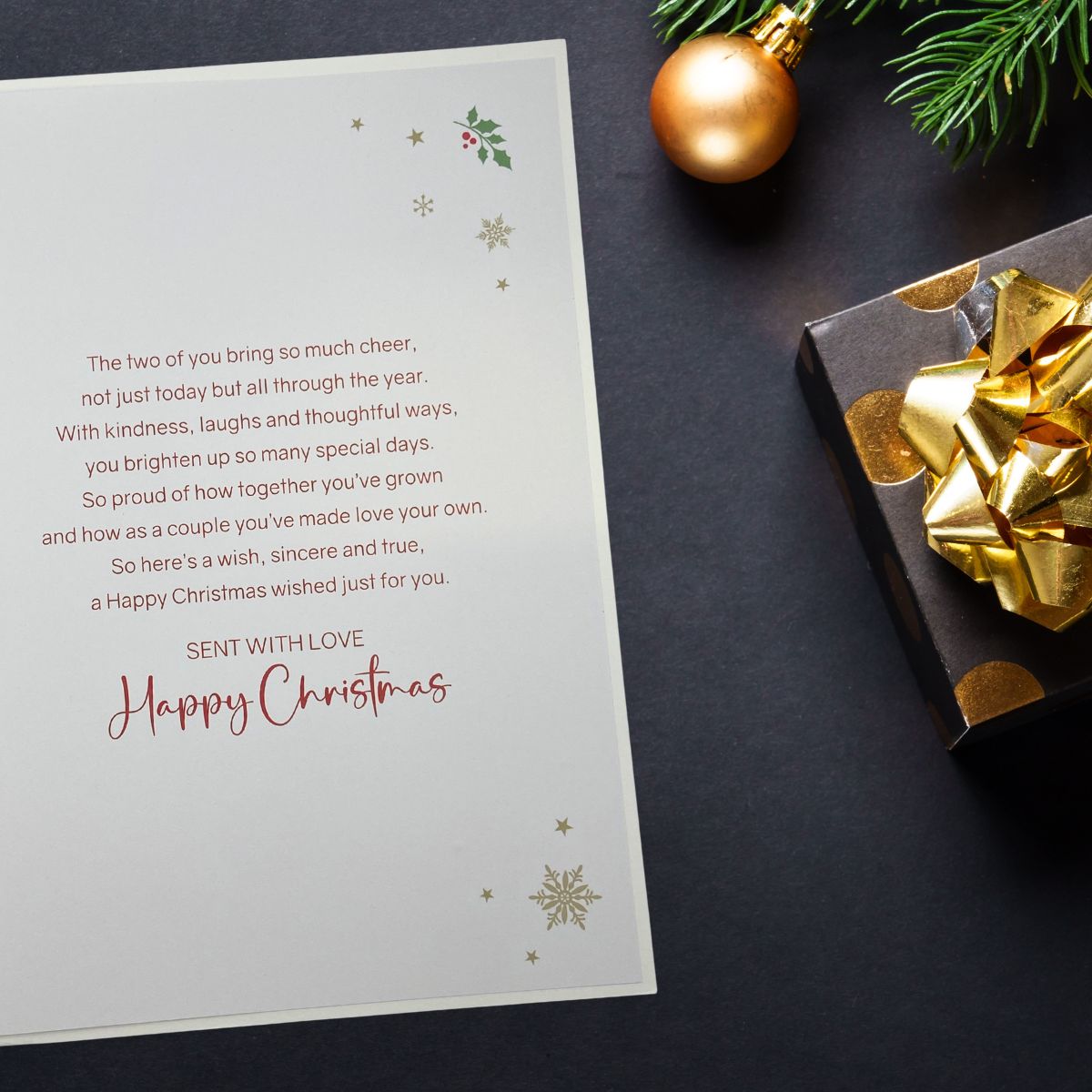 Daughter & Son-In-Law Large Christmas Card - Festive Welcome