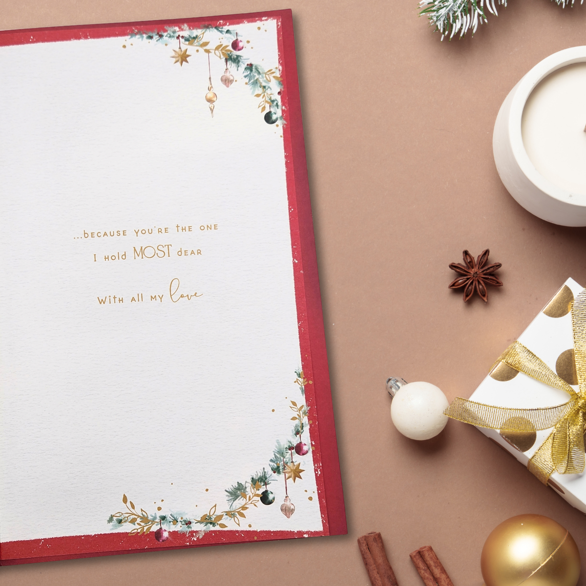 Husband Large Christmas Card - Love You More Than Words