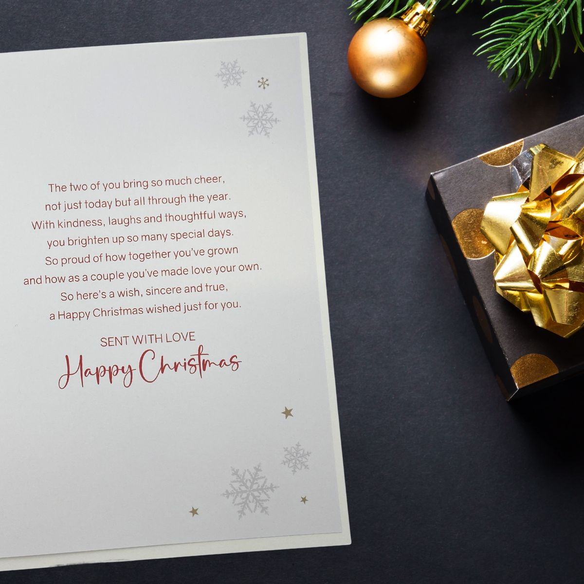 Son & Daughter-In-Law Large Christmas Card - Gifts & Balloons