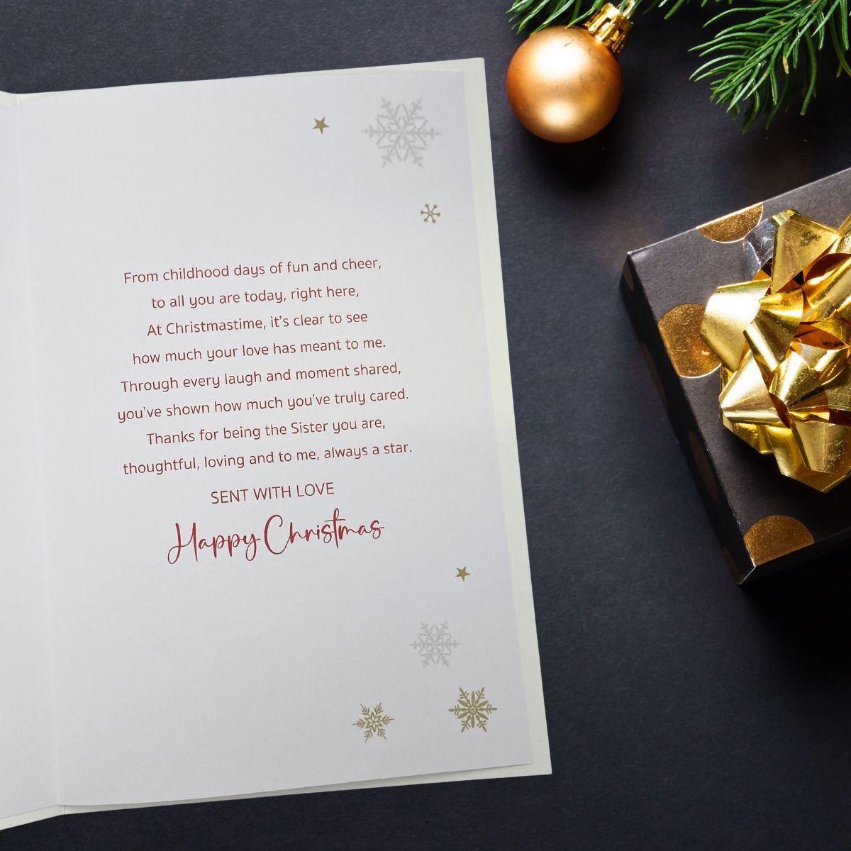 Sister Christmas Card - Festive Red Dress