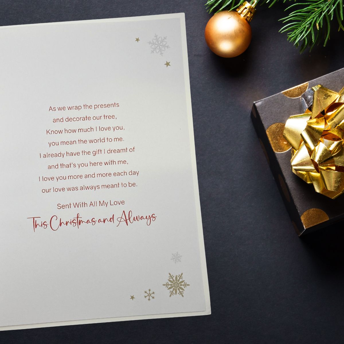 Husband Large Christmas Card - Snowy Pub Scene