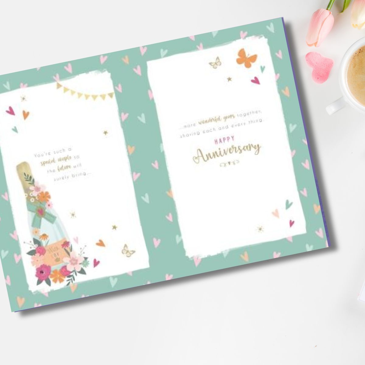 Daughter & Son-In-Law Wedding Anniversary Card - Pavillion Champagne