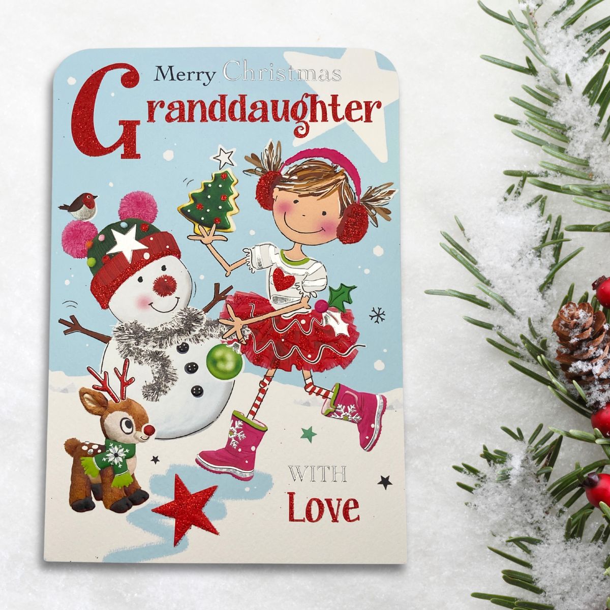 Granddaughter Christmas Card - Twingles