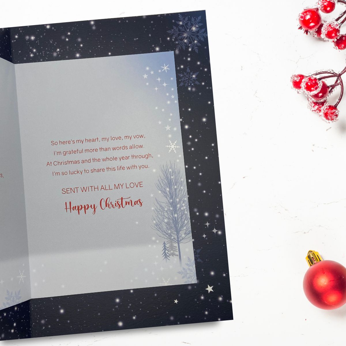 Wife Large Christmas Card - Grace Lady In Red