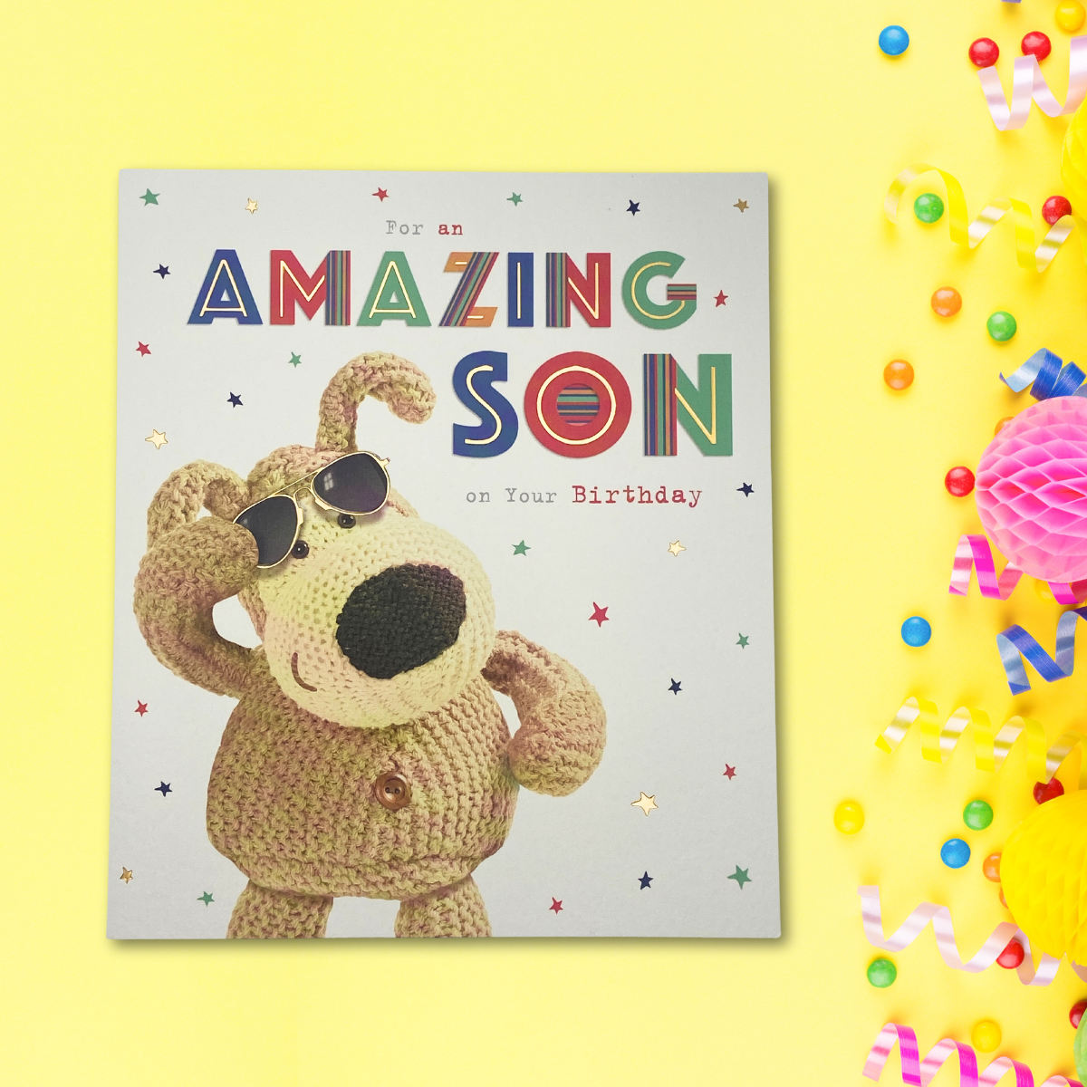 Son Birthday Card - Boofle Bear & Sunglasses