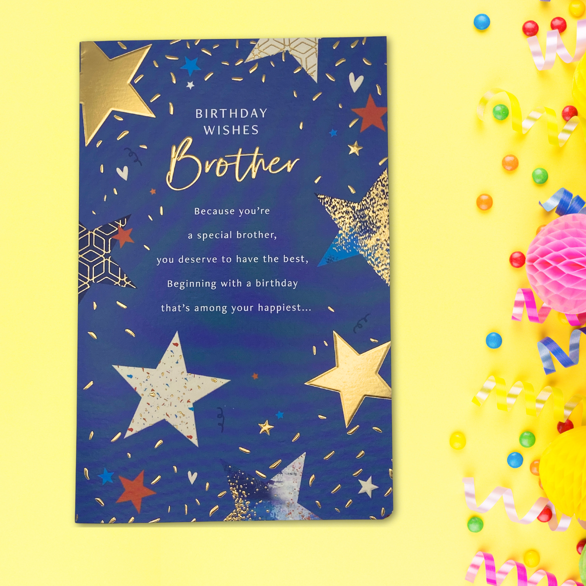 Brother Birthday Card - Simply Traditional Stars