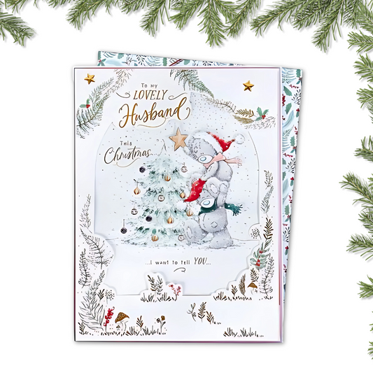 Husband Boxed Christmas Card - Me To You Bears Decorating Tree