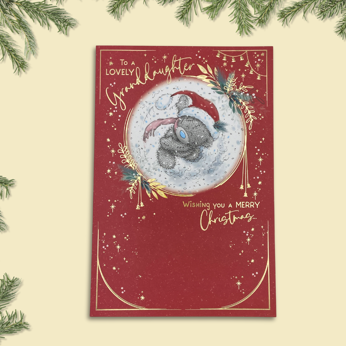 Granddaughter Christmas Card - Me To You Snow Bauble