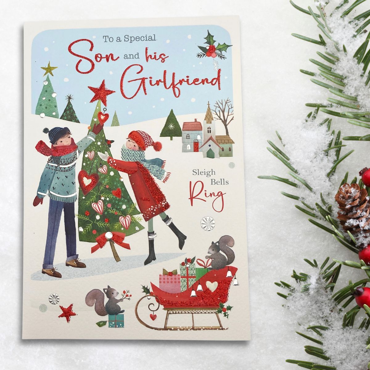 Son & Girlfriend Christmas Card - Winter Wonderland
