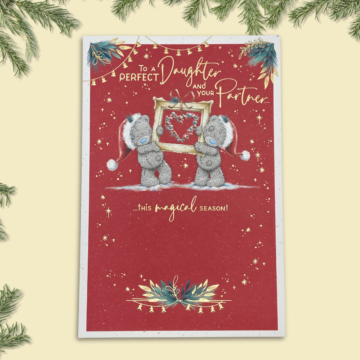 Daughter & Partner Christmas Card - Me To You Framed Heart