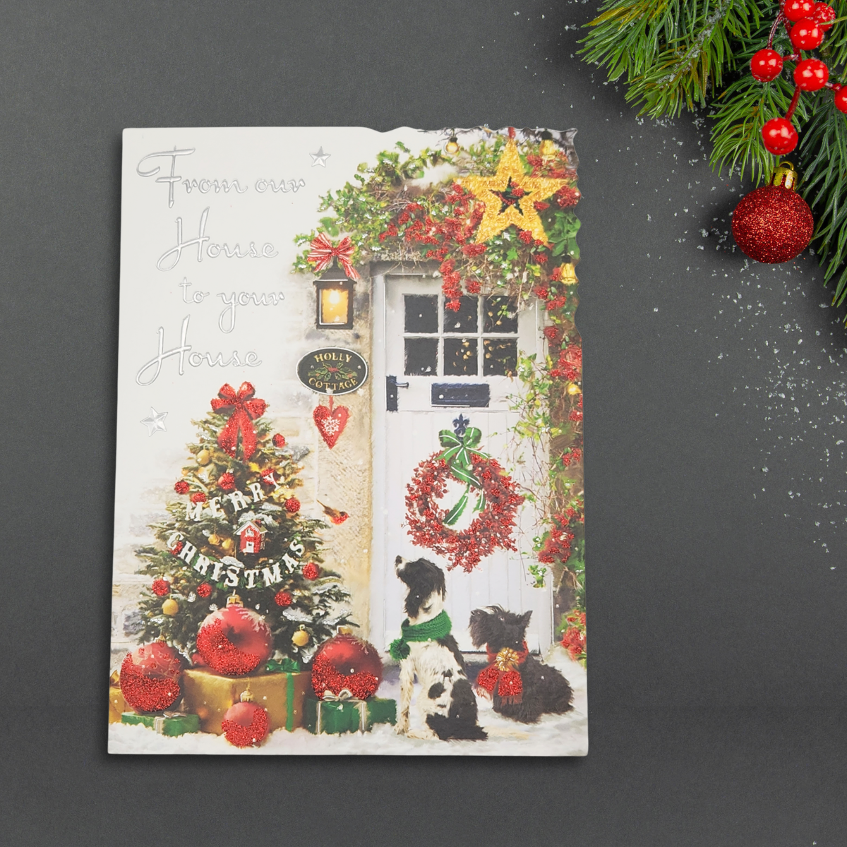 Our House To Yours Christmas Card - Velvet Holly Cottage