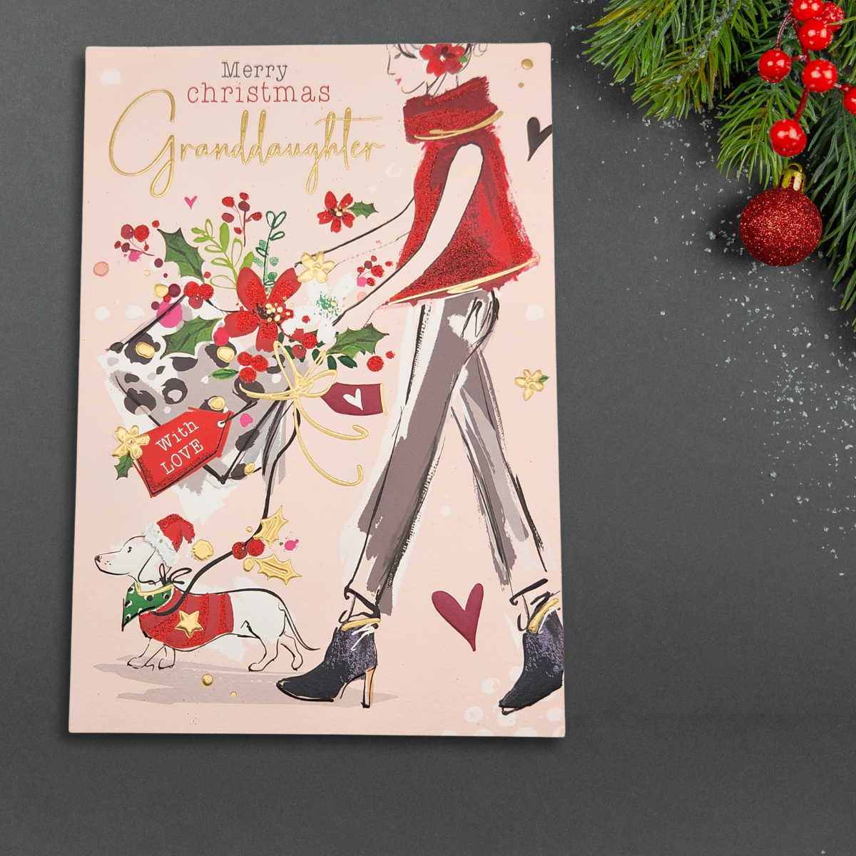 Granddaughter Christmas Card - Chic