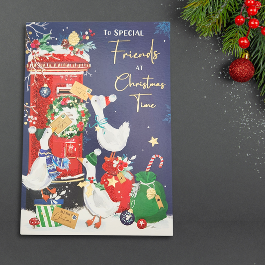 Friends Christmas Card - Posting Geese