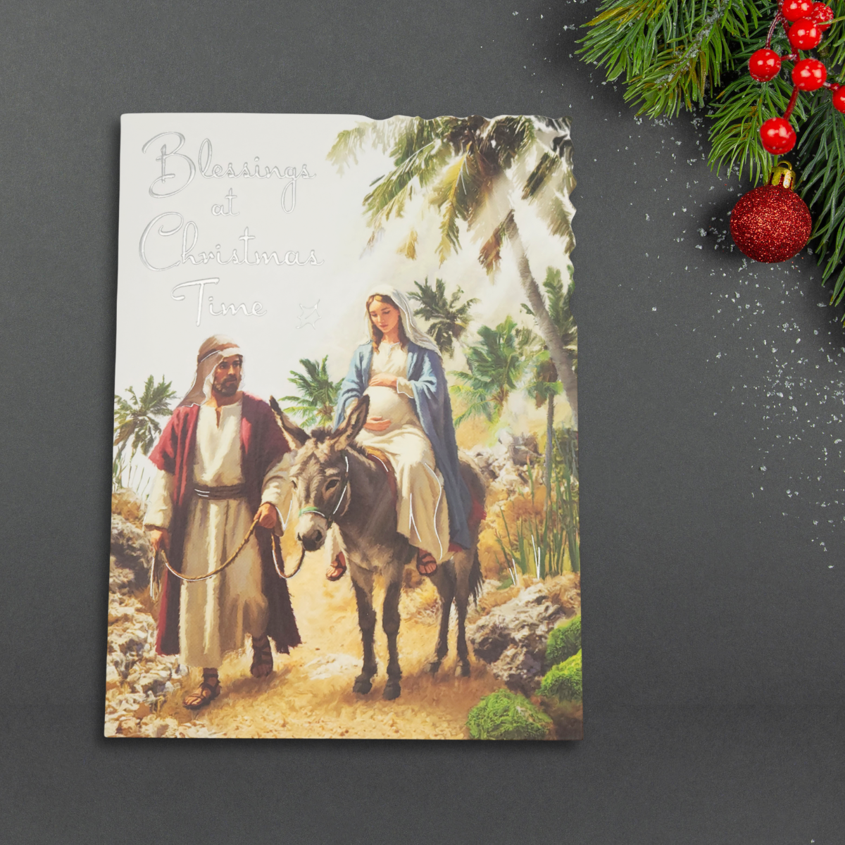 Open Christmas Card - Velvet Blessings At Christmas Time
