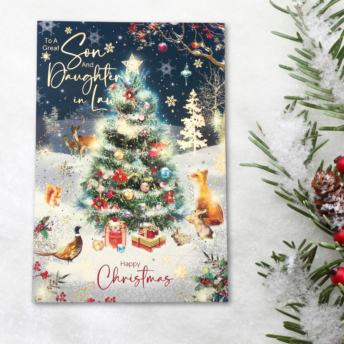 Son & Daughter-In-Law Christmas Card - Grace Christmas Tree