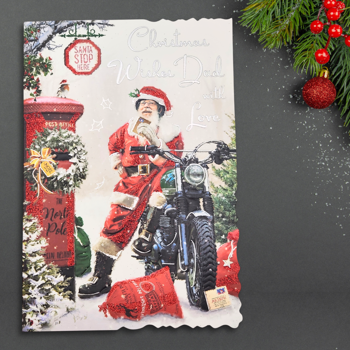 Dad Christmas Card - Velvet Santa