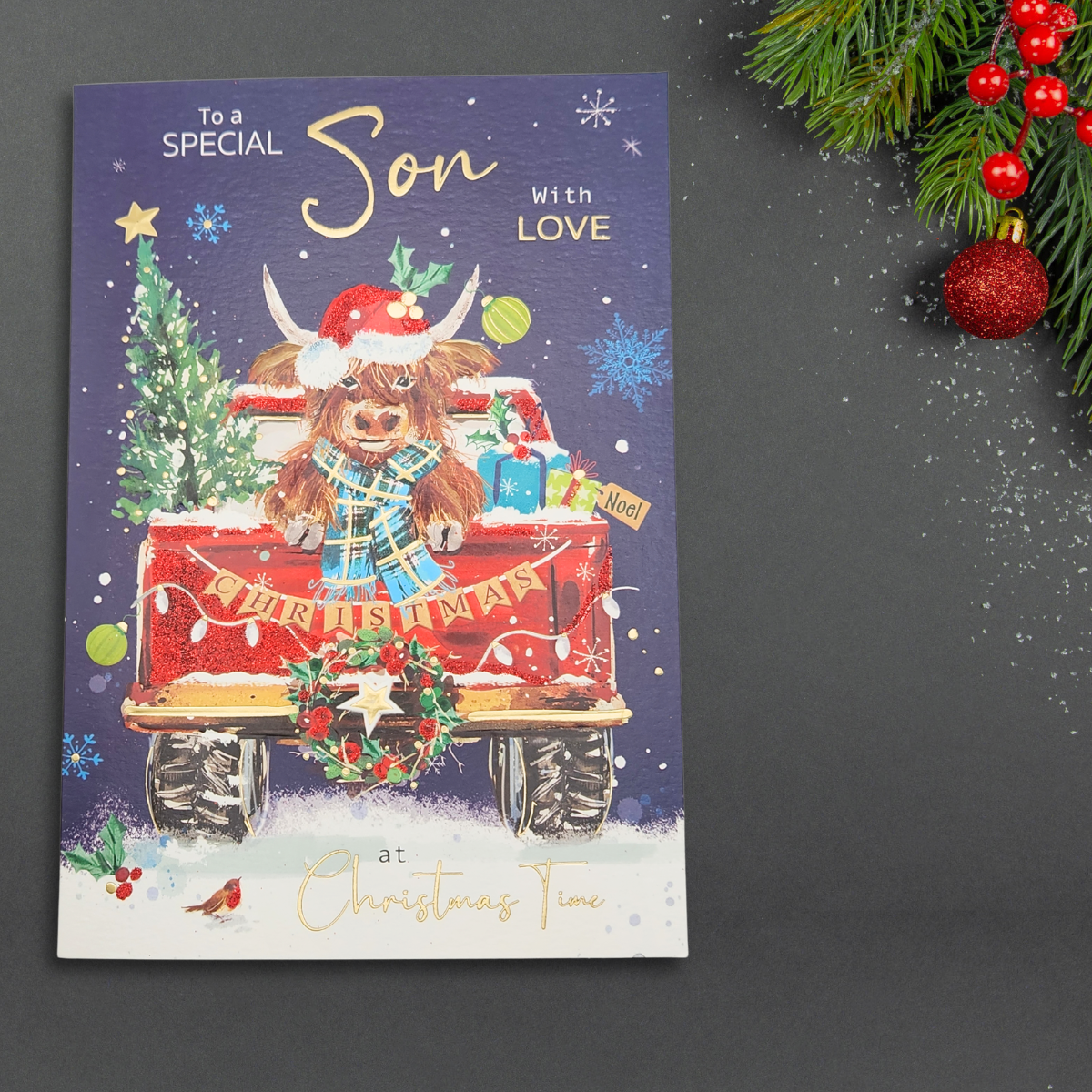 Son Christmas Card - Highland Cow