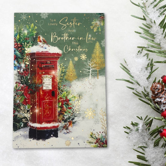 Sister & Brother-In-Law Christmas Card - Grace Postbox