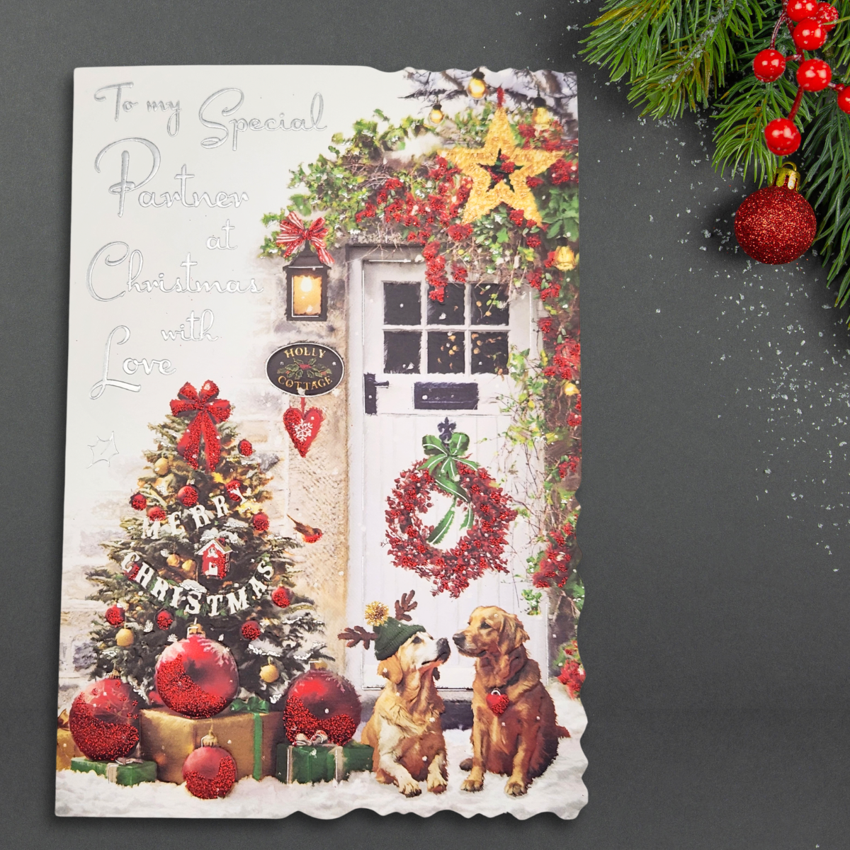 Partner Christmas Card - Velvet Holly Cottage