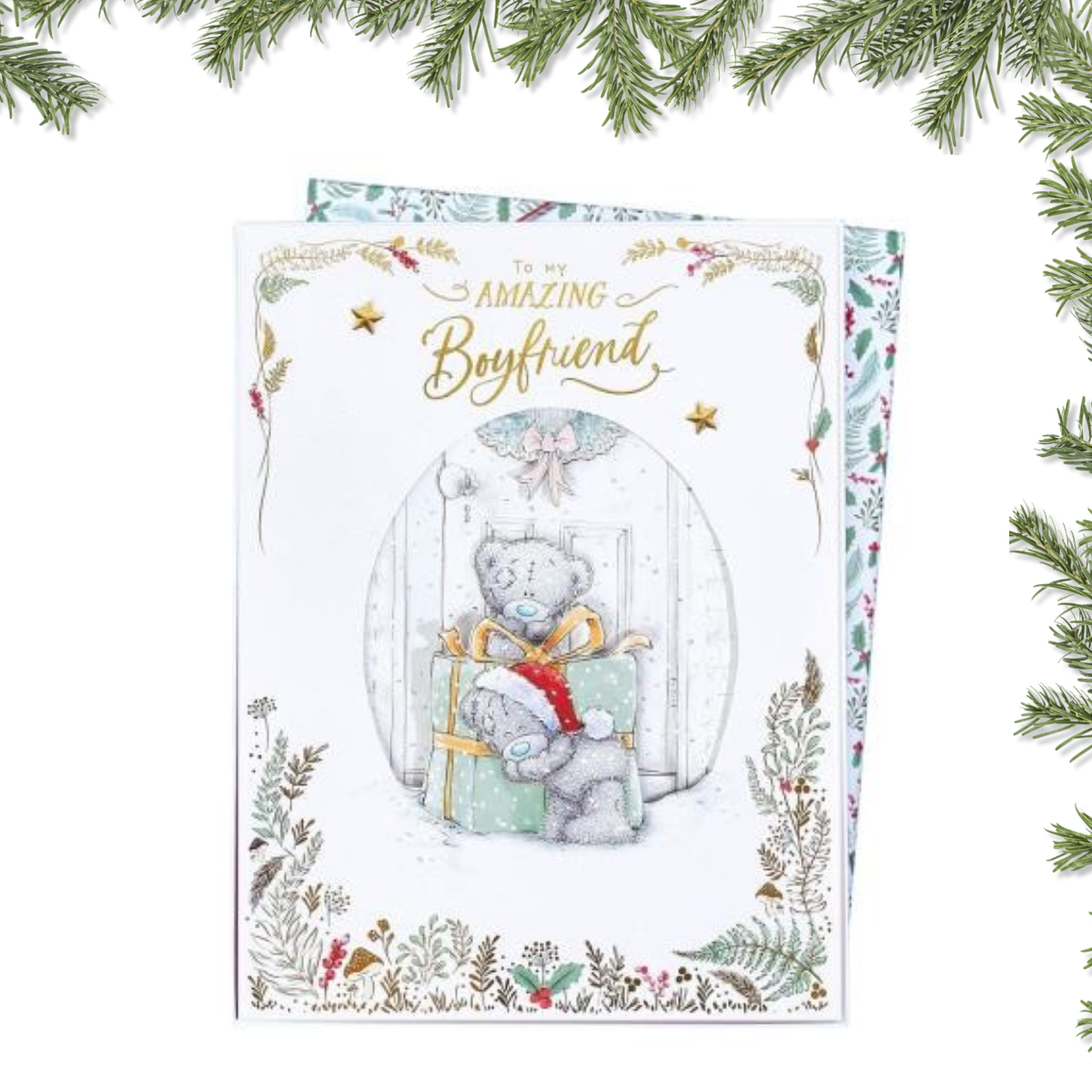 Boyfriend Boxed Christmas Card - Me To You Bears With Big Present