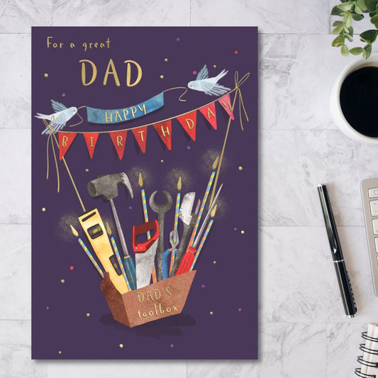 Dad Birthday Card - Big World Little Things Toolbox