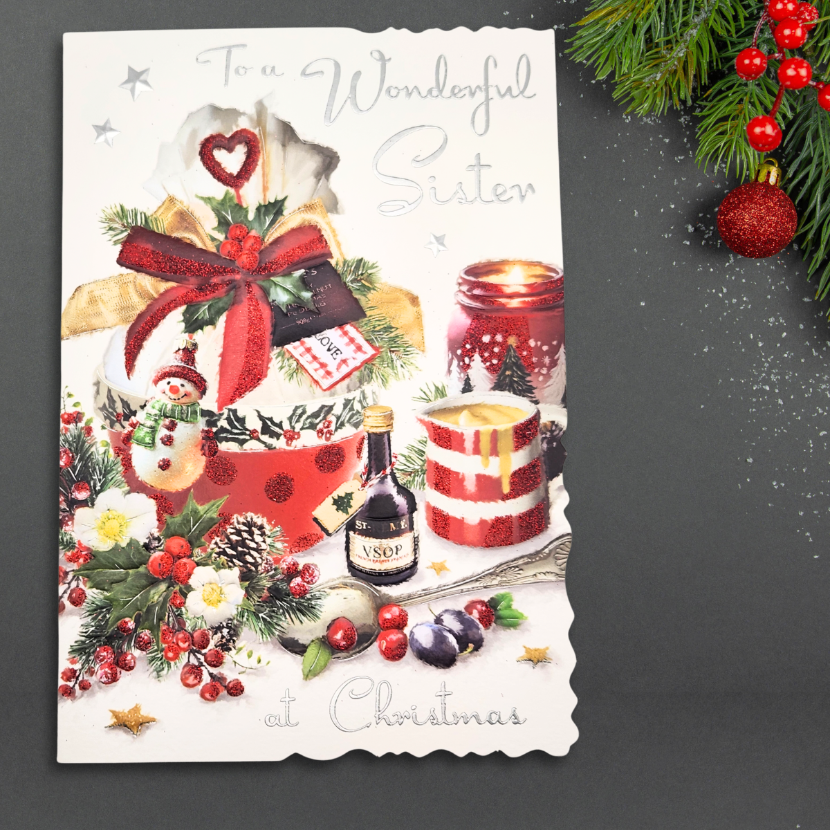 Sister Christmas Card - Velvet Festive Baking