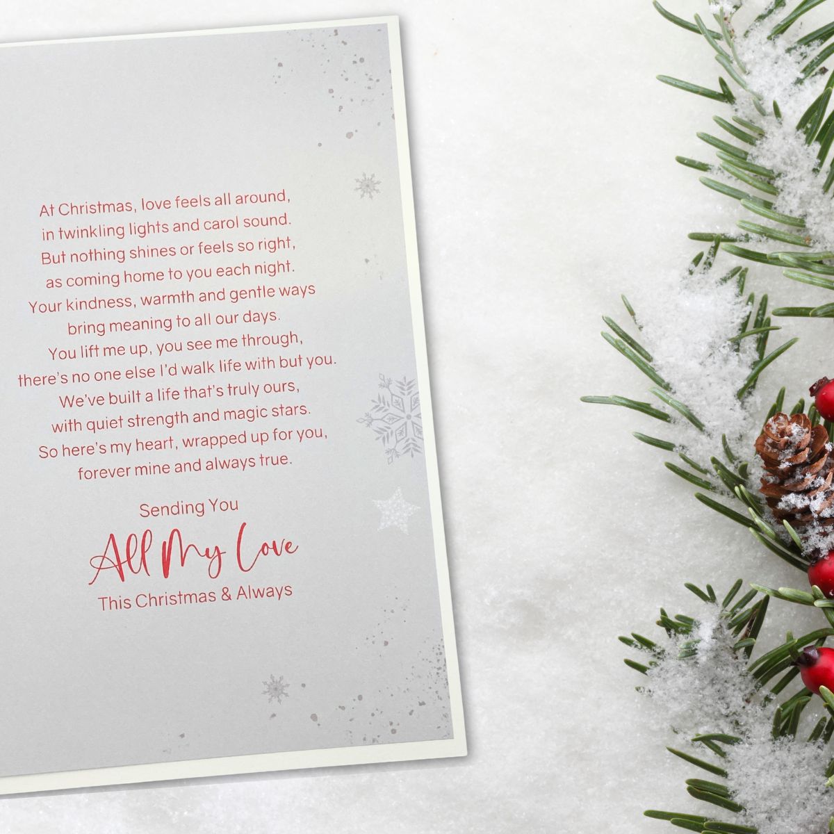 Wife Christmas Card - Presents & Bows