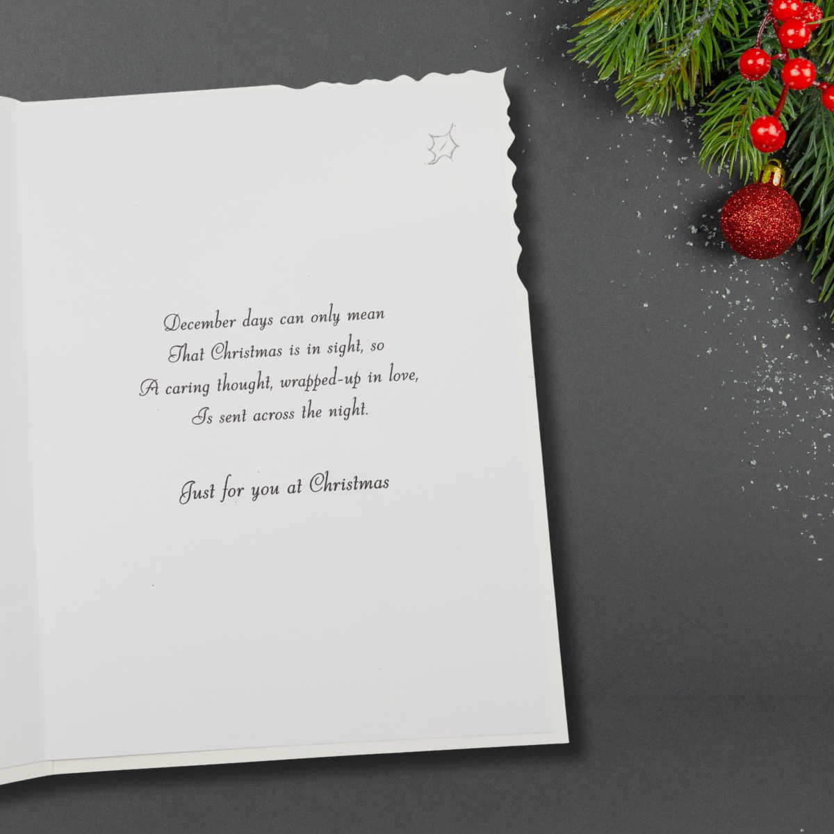 Caring Thoughts Christmas Card - Velvet Dove Wreath