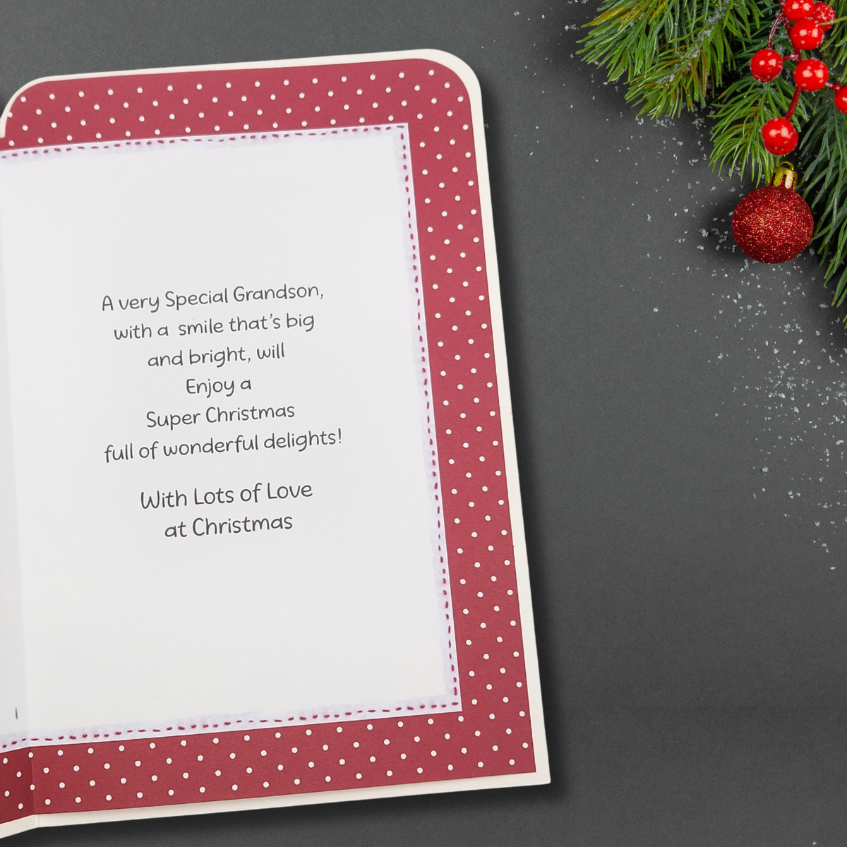 Grandson Christmas Card - Fudge & Friends