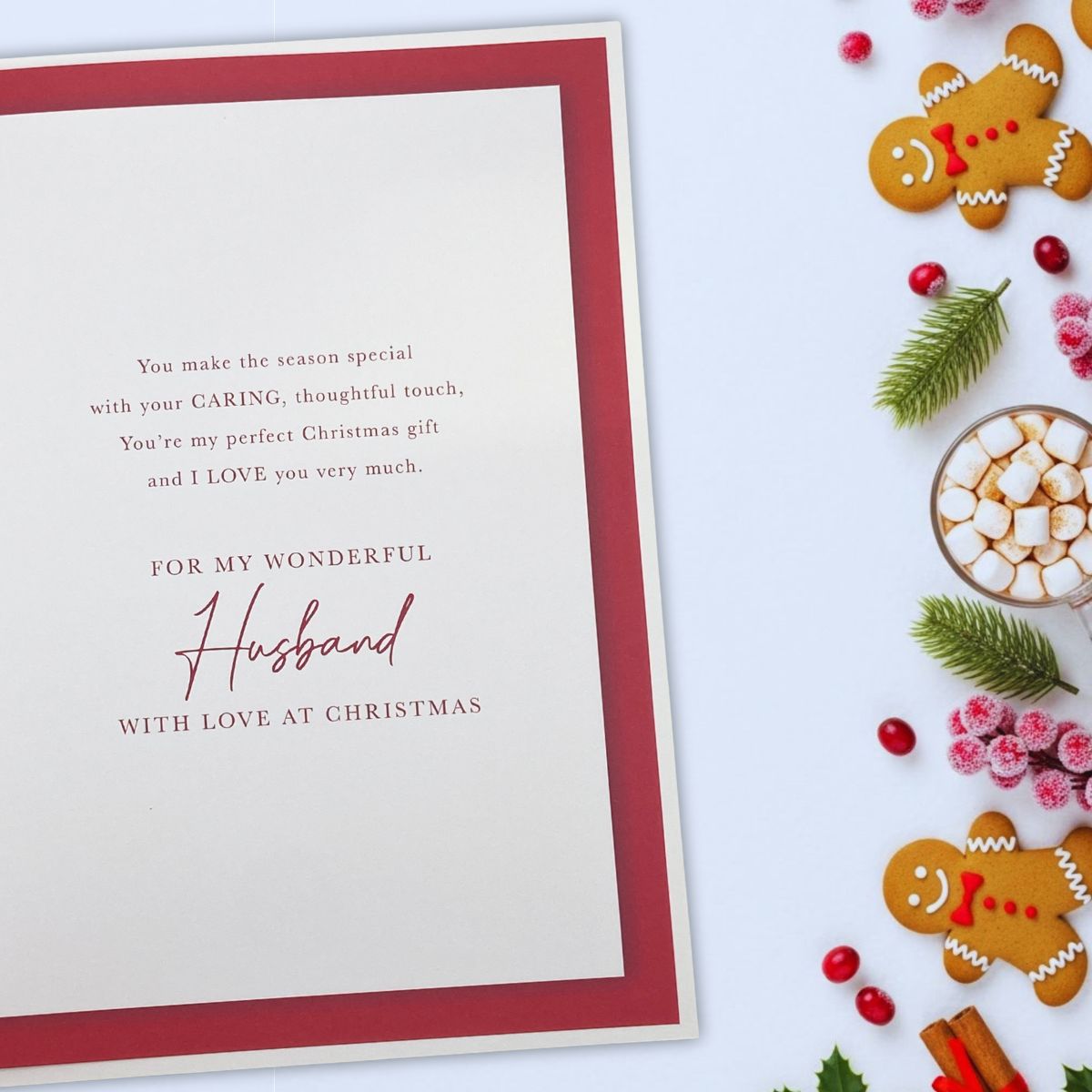 Husband Christmas Card - Mistletoe & Wine