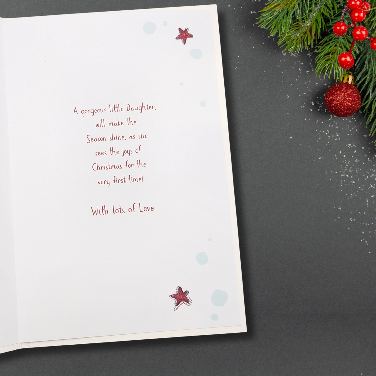 Daughter 1st Christmas Card - Poppets