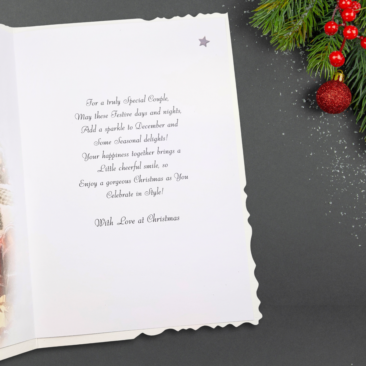 Son & Daughter-In-Law Christmas Card - Velvet Roaring Fire
