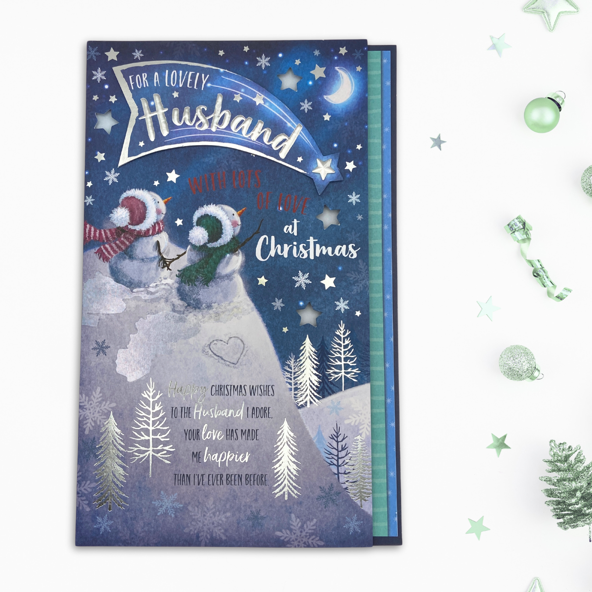 Husband Large Christmas Card - Shooting Star Decoupage