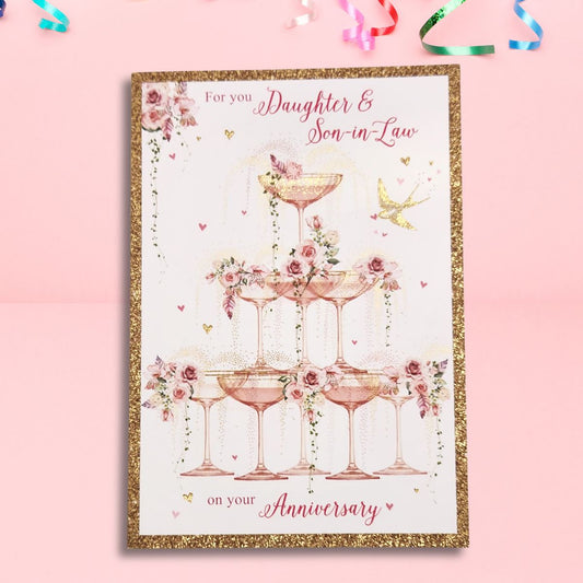 Daughter & Son-In-Law Wedding Anniversary Card - Pizazz Cocktails
